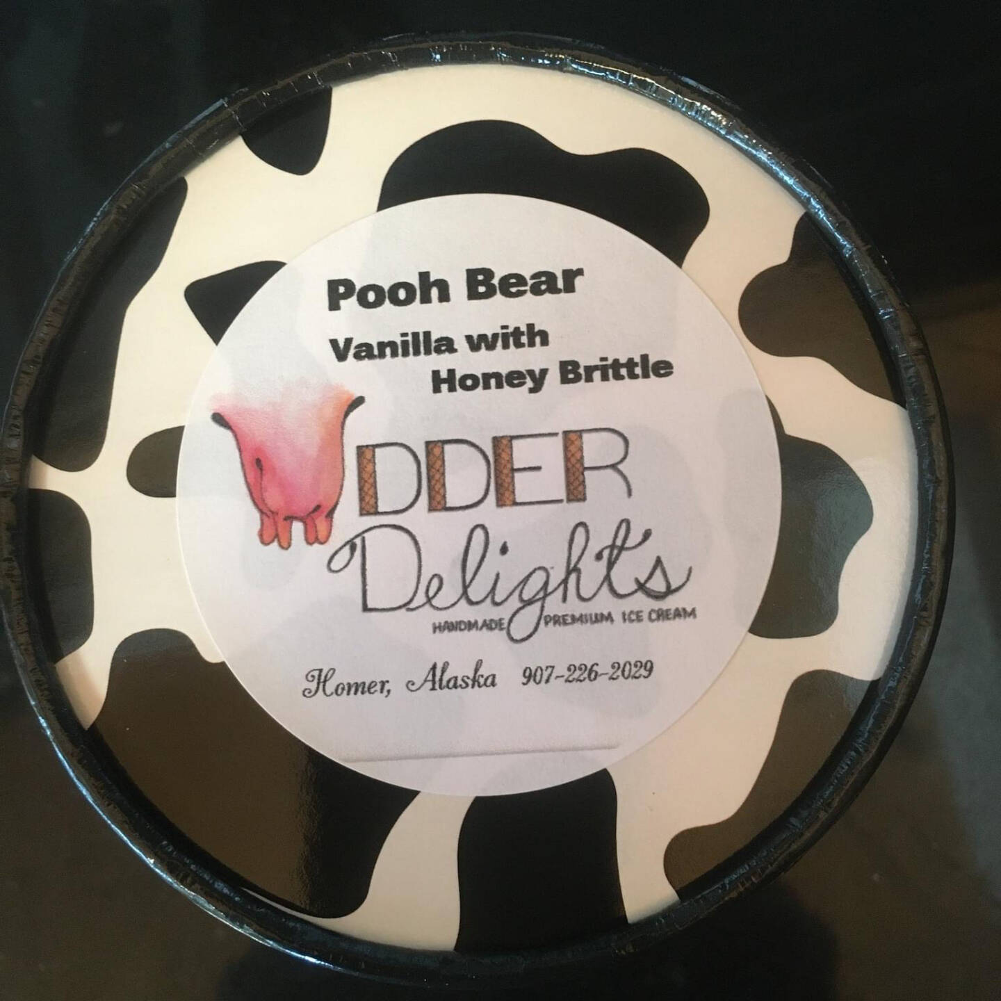 Udder Delights’ Pooh Bear ice cream is one of numerous flavors availale at local stores and at the Homer Farmers Market. Photo provided by Udder Delights