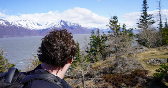 Photo courtesy Ashley Every
Jake Dye looks out from the top of Gull Rock in Hope, Alaska, on Saturday, May 13, 2023. He does not yet know that the hike back is far more challenging than the hike out.