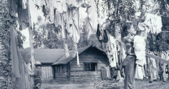 It’s laundry day on the Lancashire homestead. (1954 photo by Bob and Ira Spring for Better Homes & Garden magazine)