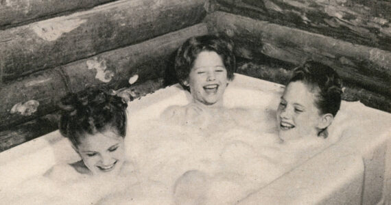 1954 photo by Bob and Ira Spring for Better Homes & Garden magazine
The Lancashire sisters(L-R, Lori, Abby and Martha), cleaning up in their younger, more carefree days.