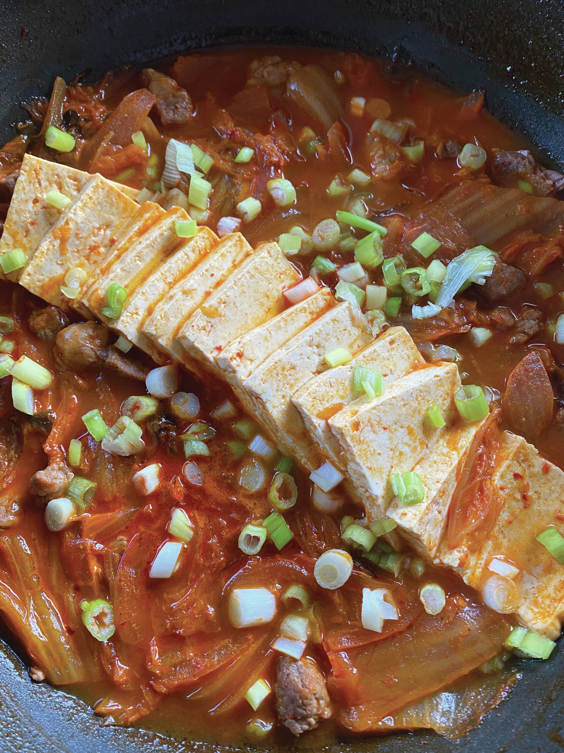 Photo by Tressa Dale/Peninsula Clarion
Pork, fermented kimchi and tofu make the base of this recipe for Kimchi stew.