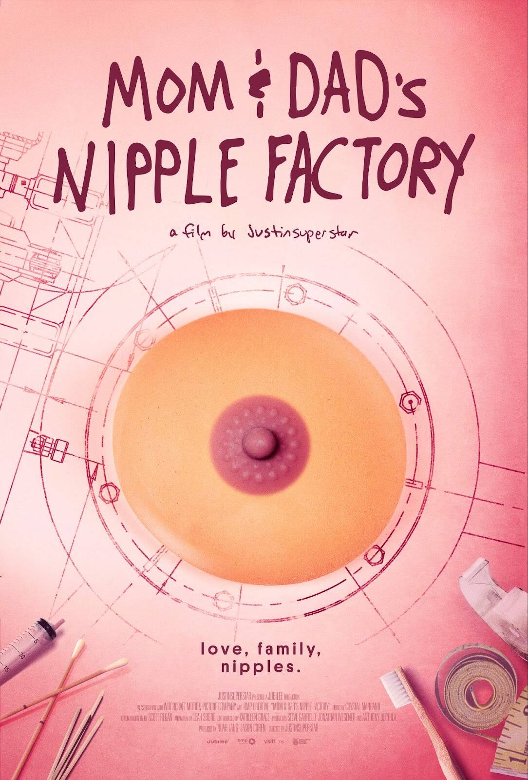 Promotional poster for “Mom & Dad’s Nipple Factory.” Photo courtesy of JCPR&C