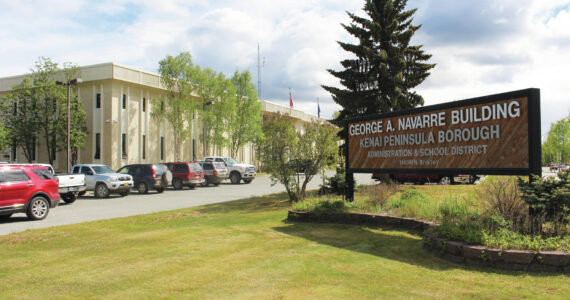 The entrance to the George A. Navarre Admin Building in Soldotna, Alaska. (Peninsula Clarion file)