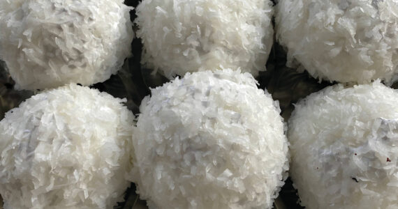 Photo by Tressa Dale/Peninsula Clarion
These snowballs are made of chocolate cupcakes are surrounded with sugary meringue and coconut flakes.