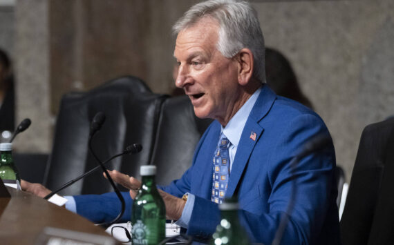 Jacquelyn Martin / Associated Press
Sen. Tommy Tuberville, R-Ala., questions Navy Adm. Lisa Franchetti during a Senate Armed Services Committee hearing on Sept. 14 on Capitol Hill.