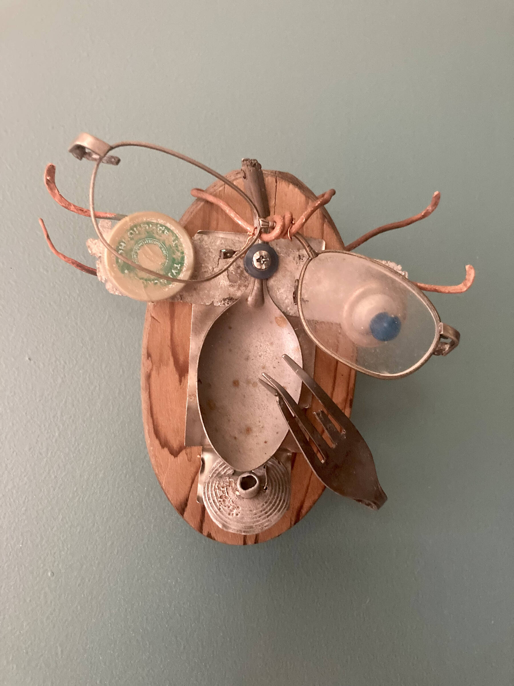 “Specific Gravity,” a found object sculpture by Michael Armstrong, is on display at Homer Council on the Arts’ “Fun With 5x7” exhibit through December. Photo provided by Homer Council on the Arts