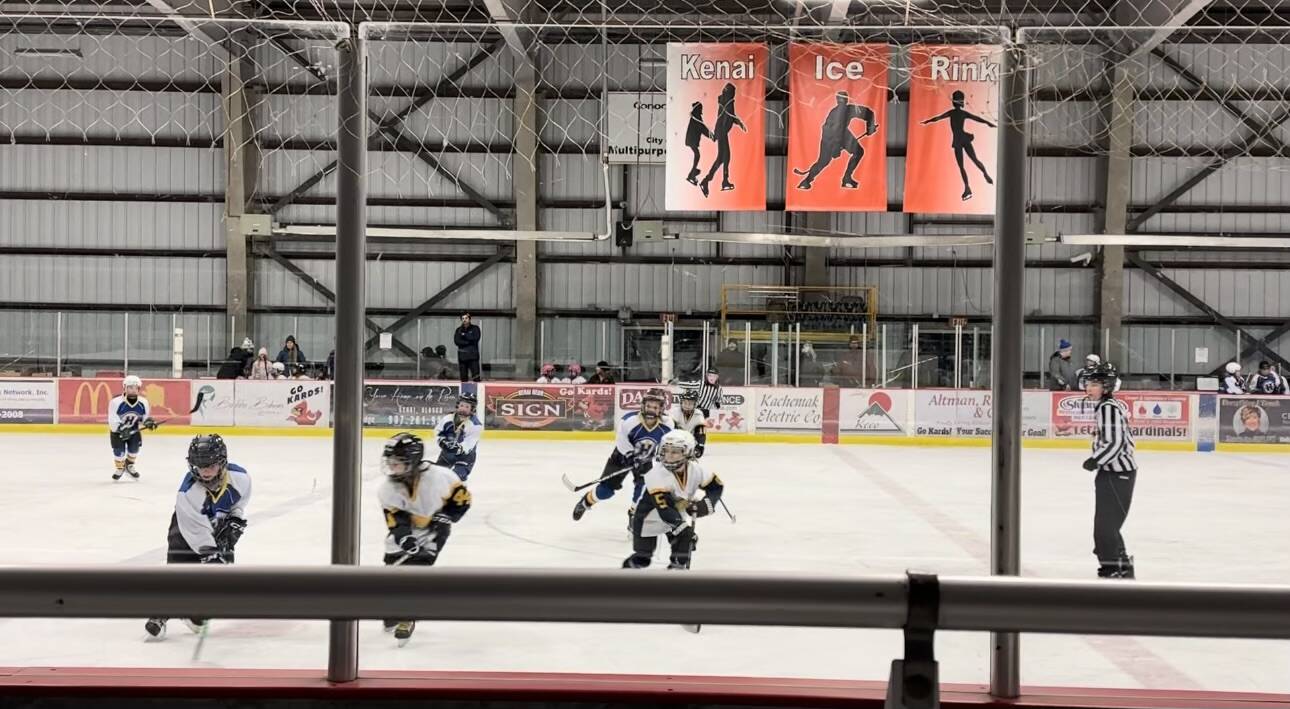 10&U Homer Glacier Kings compete against the KPHA Ice Hawks at the Kenai Multi-purpose Facility on Saturday, Dec. 3, 2023. (Photo courtesy Callie Steinberg)