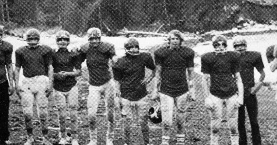 Rex Edwards experimented with many activities, including fencing, for the students at the school in Seldovia. In the 1973-74 school year, he even attempted to coach football, even though the only “field” available was the beach. Here are the “Seldovia Retreaters” as they appeared in the school’s 1974 yearbook. (Image courtesy of Rex and Beverly Edwards)