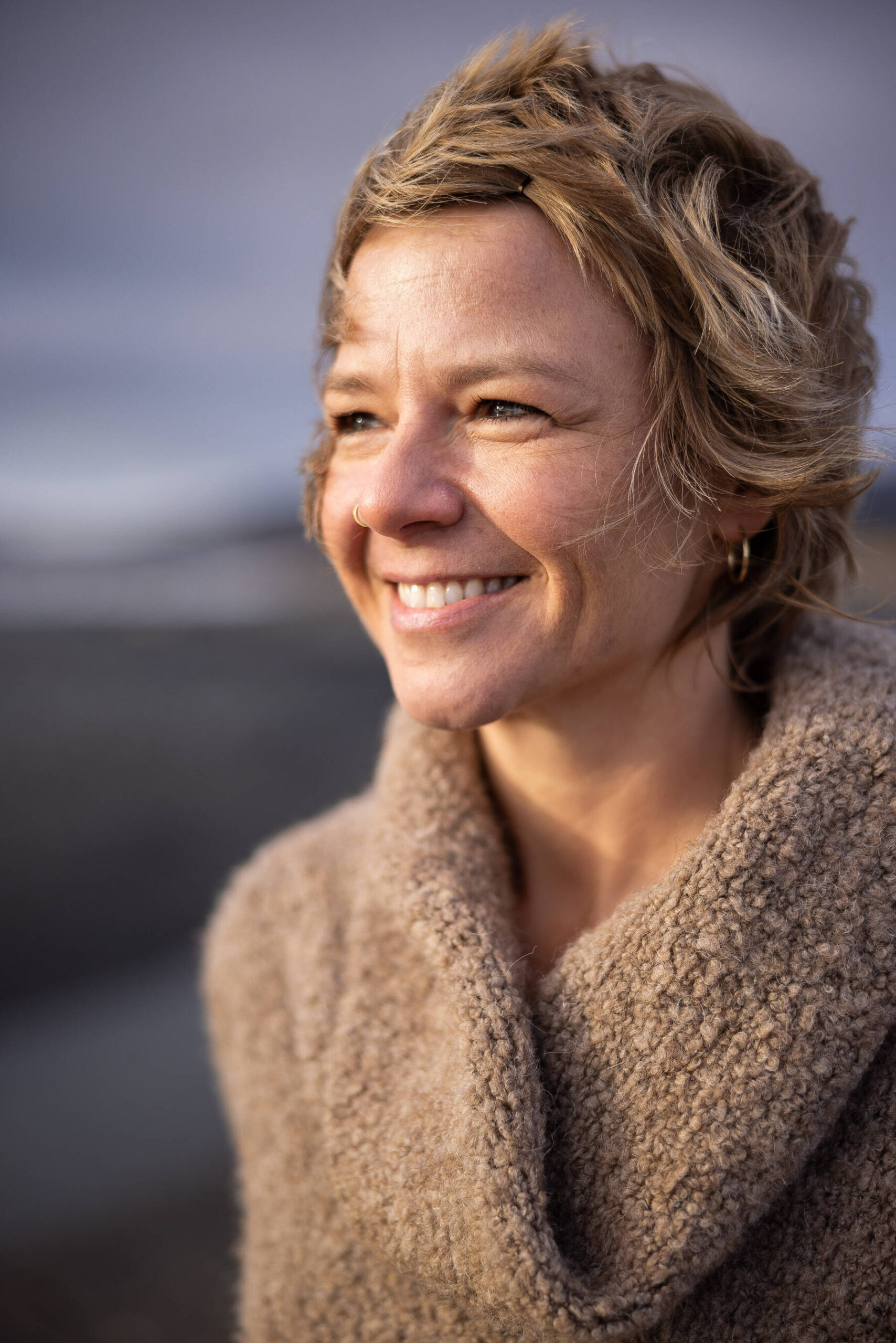 Libby Bushell is photographed on the beach in the fall of 2023. Photo by Matthew Turley