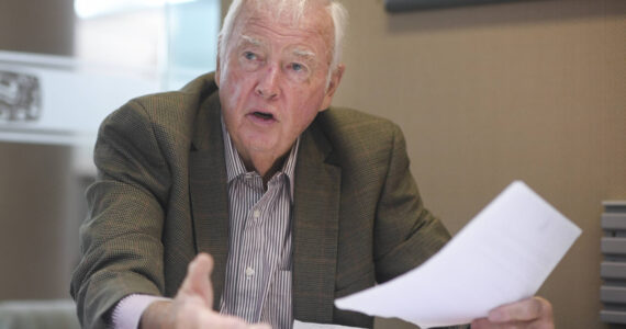 Former Gov. Frank Murkowski speaks on a range of subjects during an interview with the Juneau Empire in May 2019. (Michael Penn / Juneau Empire File)