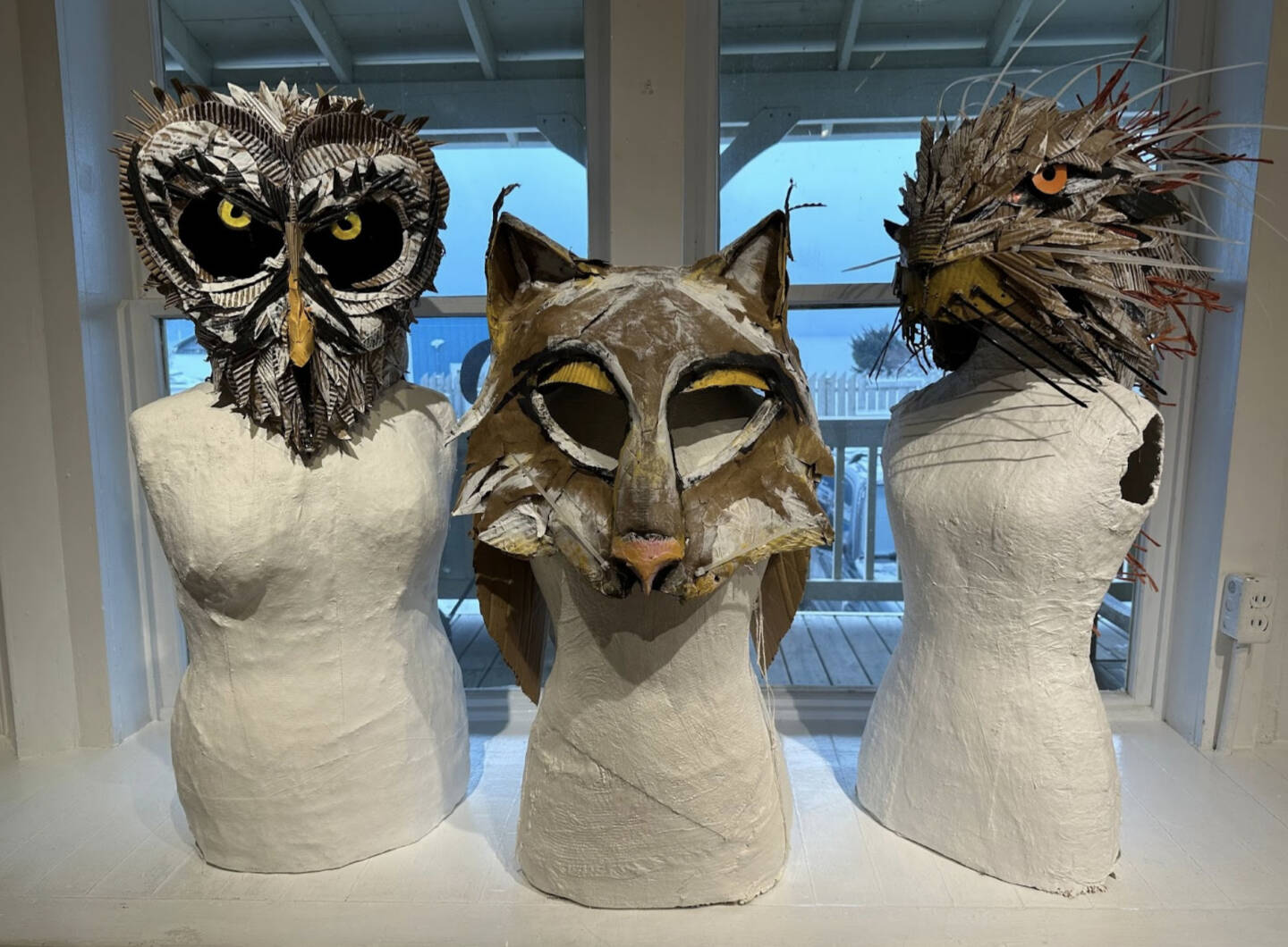 Masks like these are among the wearable and walkable items community members can create at Bunnell’s Makers’ Space open studios in January. Photo provided by Bunnell Street Arts Center