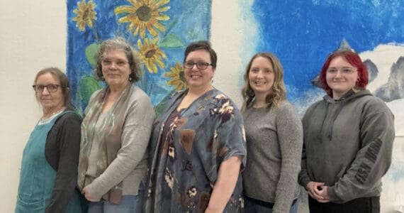 Homer Art & Frame staff are recipients of the Art Advocate award. Pictured from left to right are Ellen Lord, Lynn Marie Naden, Tammy Anderson, Tracy Hansen and Markus Fuhrman. Photo provided by Homer Art & Frame