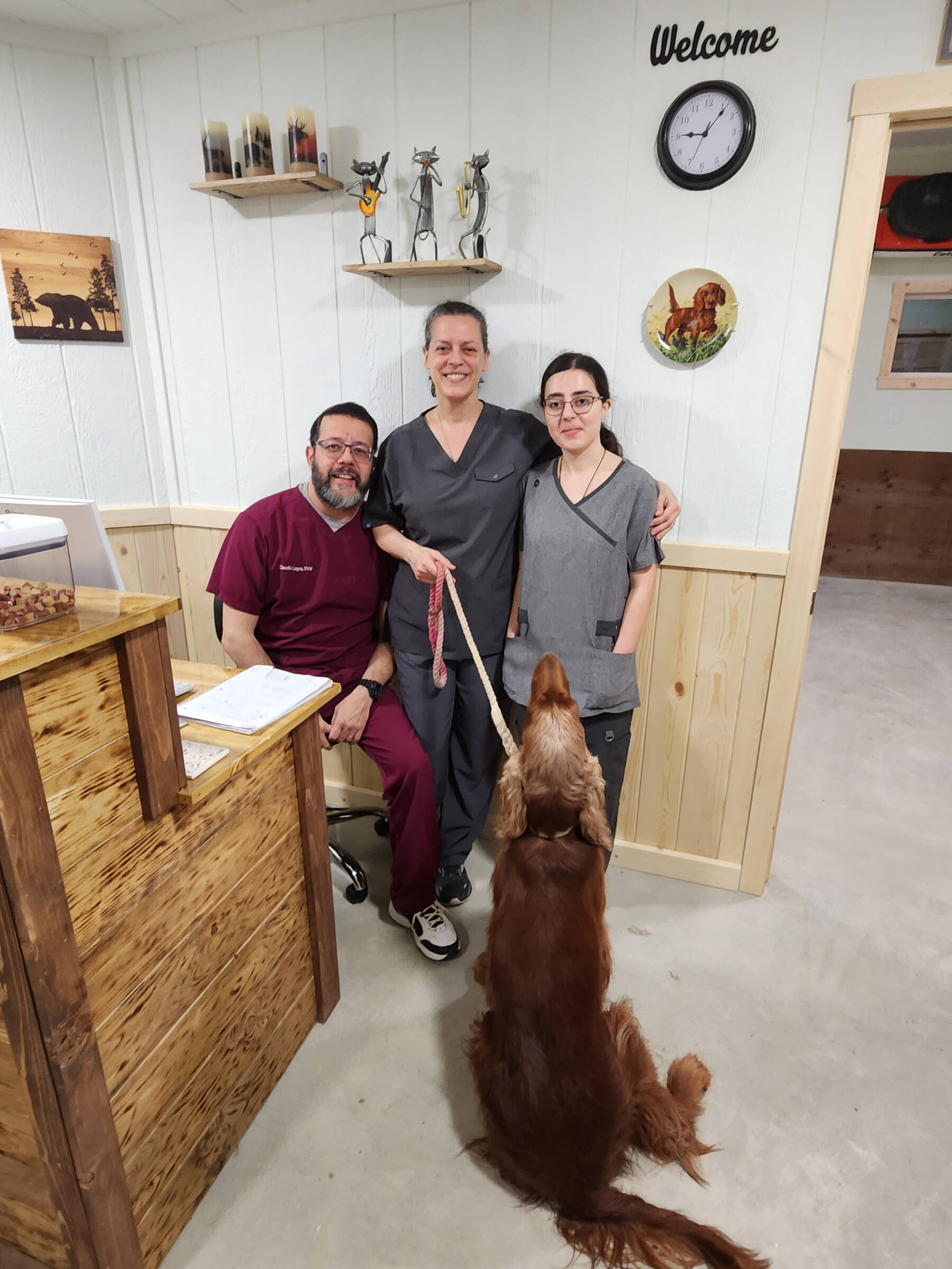 (from left to right) Claudio and Aisha Lagoa, with their daughter Isabella, are the owners and operators of the recently-opened Chugach Animal Clinic in Anchor Point. Photo provided by Amanda Jerde