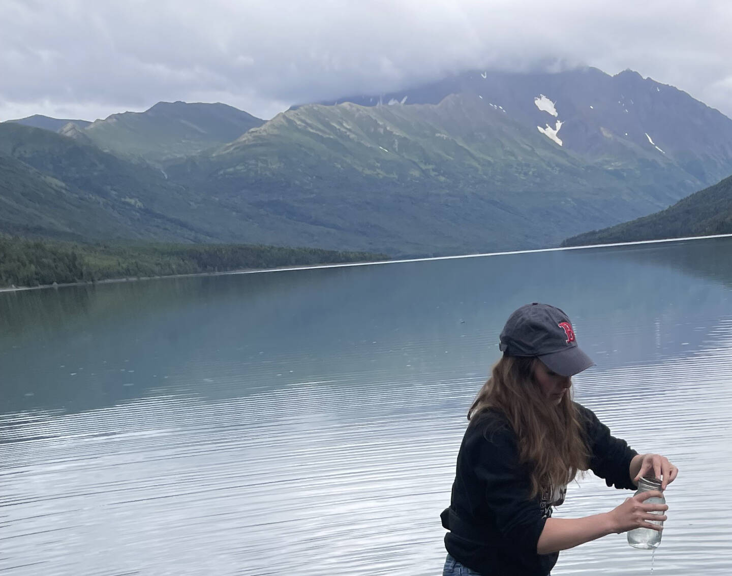 Alaska Environment Research and Policy Center State Director Dyani Chapman takes water samples from Eklutna Lake in the summer of 2023 near Anchorage, Alaska. Photo provided by Dyani Chapman