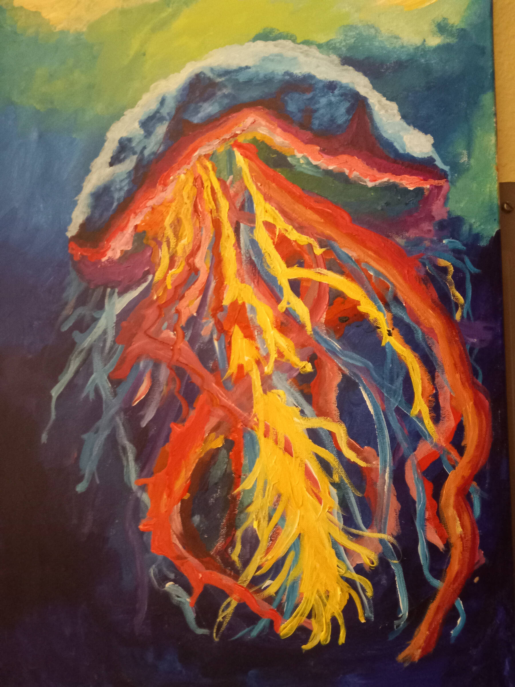 “Jelly Fish,” an acrylic painting by June K Denver, is on display at Homer Council on the Arts through March. Photo provided by Homer Council on the Arts