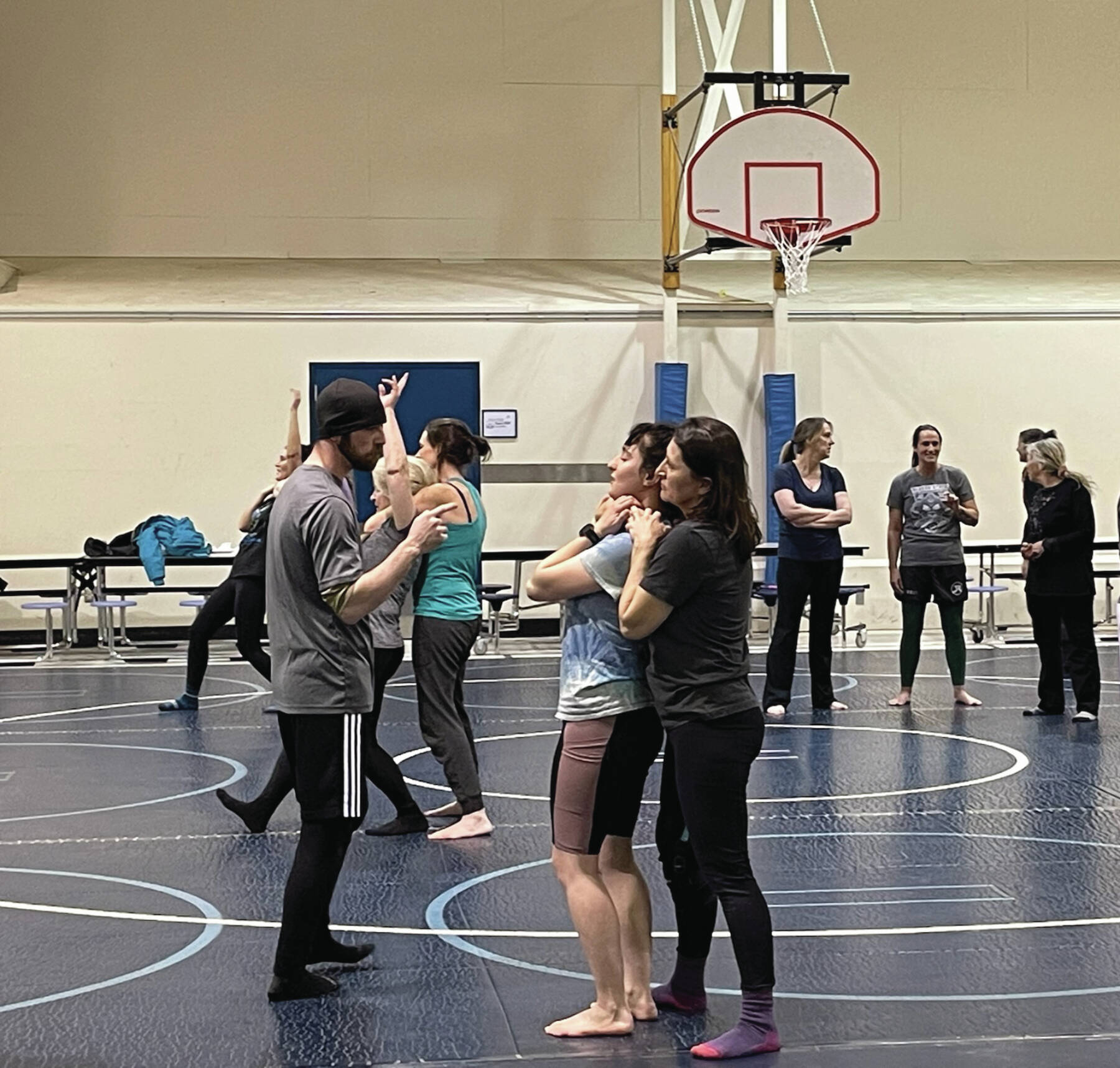 Emilie Springer
Homer women get instruction in self defense from the Homer Police Department at Homer Middle School on Saturday, March 2, 2024 in Homer, Alaska.