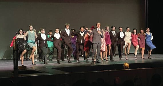 The cast from “Guys and Dolls” performs the piece “Luck be a Lady” at their final performance at Homer Mariner Theater last Saturday. (Photo by Emilie Springer/Homer News)