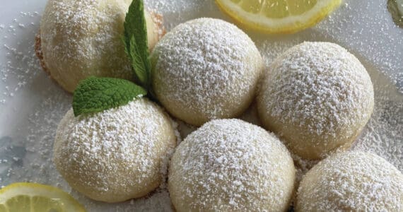 These simple lemon almond snowball cookies are mildly sweet and delicate. (Photo by Tressa Dale/Peninsula Clarion)