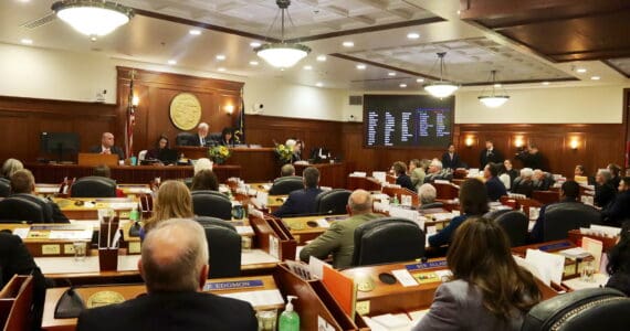 The Alaska Legislature meets in a joint session Jan. 18 in a failed attempt to override a veto by Gov. Mike Dunleavy to education funding. (Mark Sabbatini / Juneau Empire file photo)