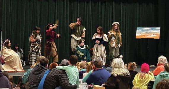Members of the Shakespeare Club perform at the West Homer Elementary School talent show on March 28 in Homer, Alaska. Photo provided by Eric Waltenbaugh.