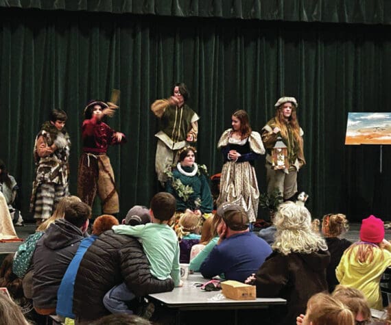 Members of the Shakespeare Club perform at the West Homer Elementary School talent show on March 28 in Homer, Alaska. Photo provided by Eric Waltenbaugh.