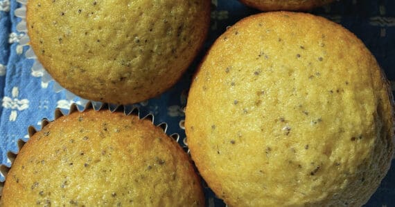 These poppy seed muffins are enhanced with the flavor of almonds. (Photo by Tressa Dale/Peninsula Clarion)