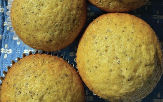 These poppy seed muffins are enhanced with the flavor of almonds. (Photo by Tressa Dale/Peninsula Clarion)