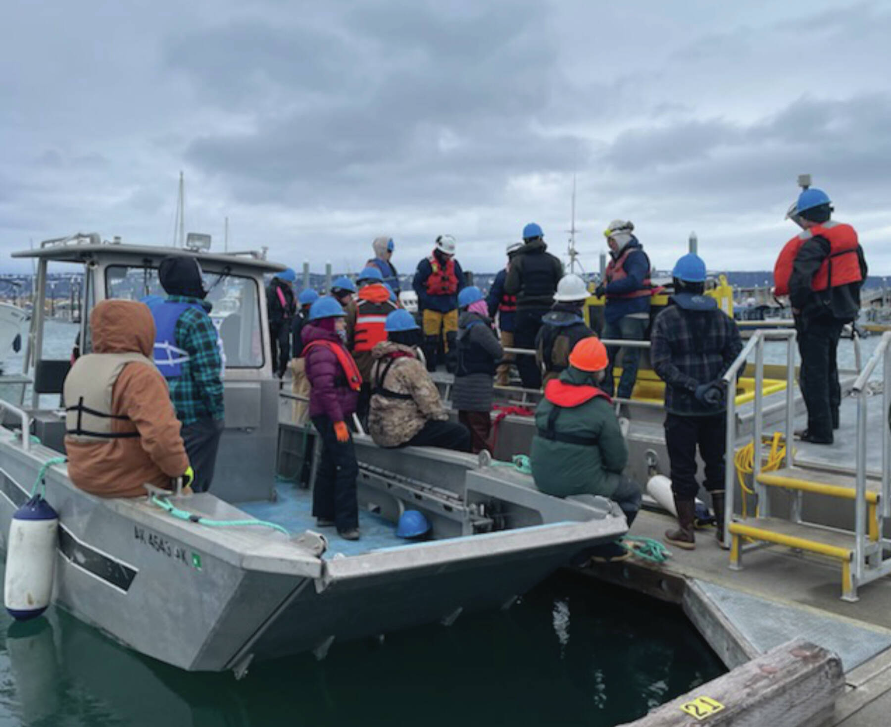 Photo by Emilie Springer/Homer News
SERVS trainees in the Homer Harbor on a training day April 11.