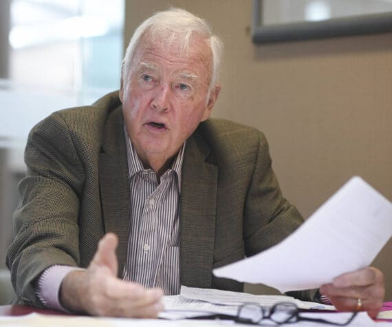 Former Gov. Frank Murkowski speaks on a range of subjects during an interview with the Juneau Empire in May 2019. (Michael Penn / Juneau Empire File)