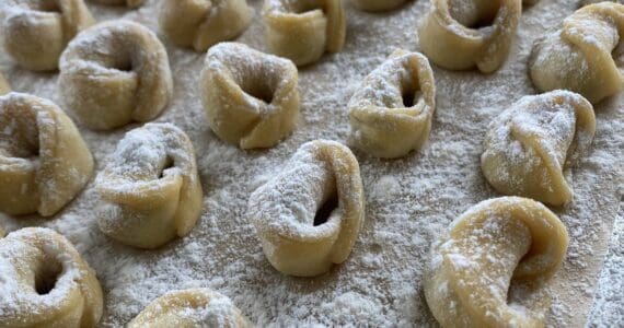 Photo by Tressa Dale/Peninsula Clarion
Mushroom and prosciutto tortellini are ready for freezing or boiling.