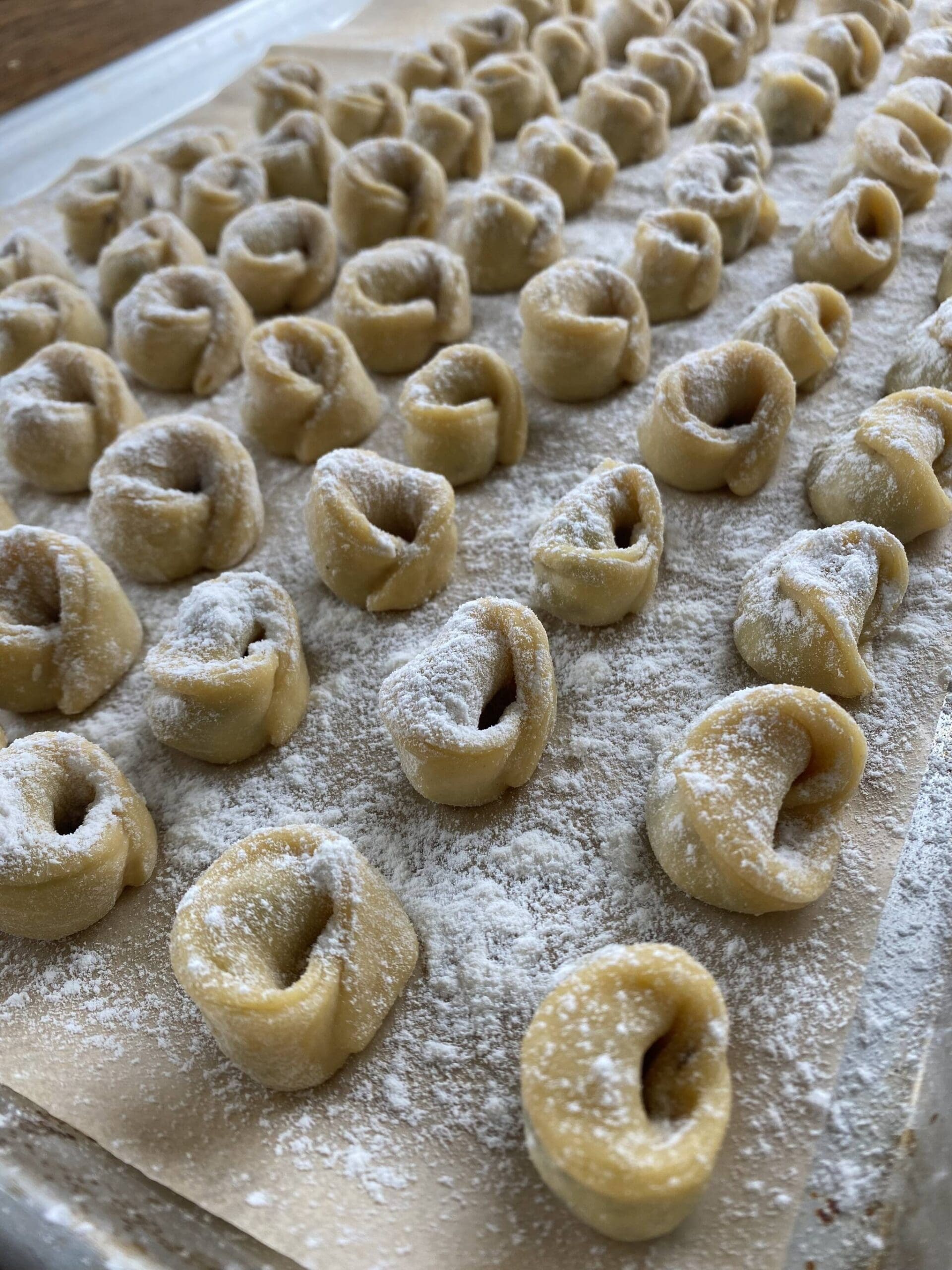 Photo by Tressa Dale/Peninsula Clarion
Mushroom and prosciutto tortellini are ready for freezing or boiling.