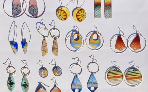 Enamel jewelry by Ashley Lohr is on display through May at the Art Shop Gallery in Homer, Alaska. Photo provided by the Art Shop Gallery