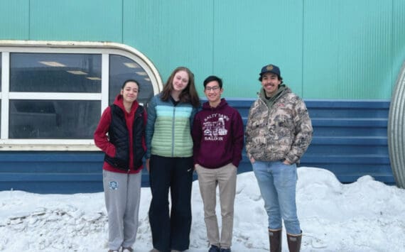 Photo provided by Raquel Goldman
Raquel Goldman, Ella Davis, Spencer Co and Leo Dykstra are photographed at the Utqiagvik airport leaving the spring AASG meeting on April 22.