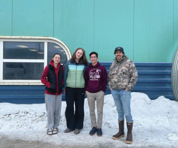 Photo provided by Raquel Goldman
Raquel Goldman, Ella Davis, Spencer Co and Leo Dykstra are photographed at the Utqiagvik airport leaving the spring AASG meeting on April 22.