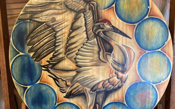 "Sandhill Crane," a acrylic on wood painting by Torie Rhyan, was painted in the winter of 2023. Photo provided by Torie Rhyan