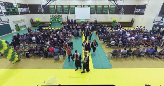Screenshot
Graduates of Seward High School leave the gym at the end of their graduation ceremony on Wednesday, May 15.