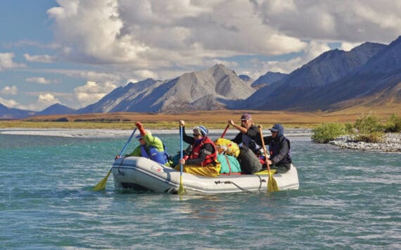 The author guides clients on the Canning River in the Arctic National Wildlife Refuge in 2016. (Photo by Rich Wilkins/courtesy Michael Engelhard.