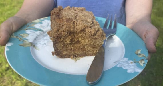 This sweet, spiced cinnamon apple cake is topped with streusel and would pair wonderfully with a latte as a breakfast treat or vanilla ice cream for dessert. (Tressa Dale/Peninsula Clarion)