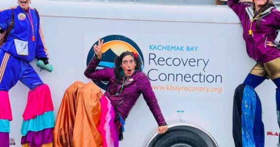 The Sea Leg Stilts pose for a photo ahead of the 3rd annual 5K Run for Recovery this Saturday. (Photo courtesy of Kachemak Bay Recovery Connection)