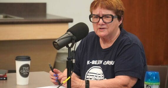 Patti Truesdell, candidate for the Kalifornsky seat on the Kenai Peninsula Borough School District Board of Education, participates in a forum at the Soldotna Public Library in Soldotna, Alaska, on Monday, Sept. 15, 2025. (Jake Dye/Peninsula Clarion)