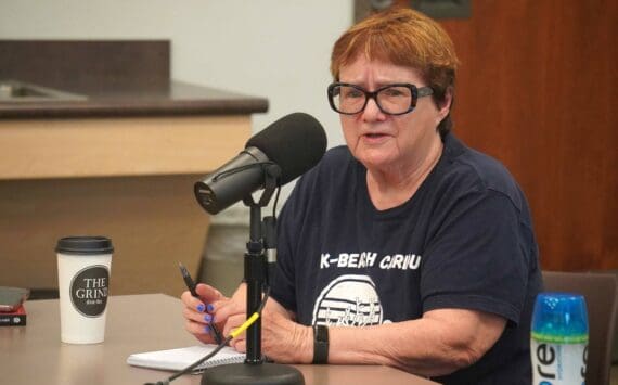 Patti Truesdell, candidate for the Kalifornsky seat on the Kenai Peninsula Borough School District Board of Education, participates in a forum at the Soldotna Public Library in Soldotna, Alaska, on Monday, Sept. 15, 2025. (Jake Dye/Peninsula Clarion)