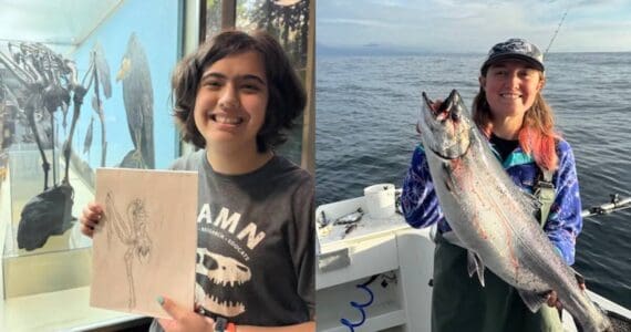 Contributed/UAF 
Xochitl Muñoz (left) is a master’s student in paleontology at UAF; Willa Johnson (right) is pursuing a master’s degree in marine biology in the College of Fisheries and Ocean Sciences.