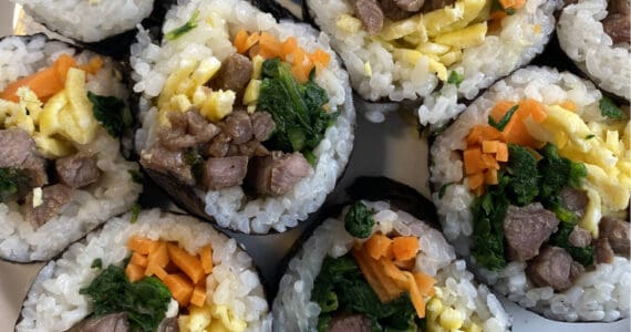 Bulgogi kimbap is a favorite lunchtime staple and easy travel meal. Photo by Tressa Dale/Peninsula Clarion