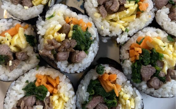Bulgogi kimbap is a favorite lunchtime staple and easy travel meal. Photo by Tressa Dale/Peninsula Clarion