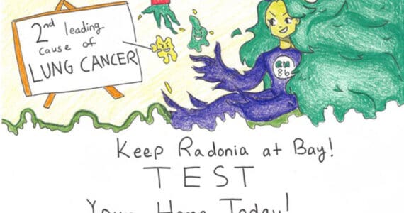 Goldenview Middle School student Luciana Liu's winning poster entry for the 2024 Alaska Radon Poster Contest. Photo provided by the Alaska Department of Natural Resources