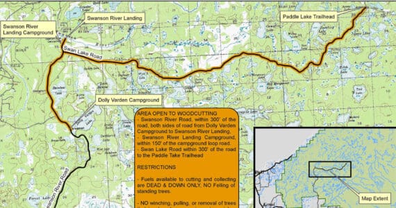 The Kenai National Wildlife Refuge on Monday released maps showing areas open to woodcutting by permit beginning on Nov. 19, 2025.