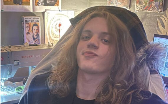 Homer youth David Sims is photographed in his creative studio space where he customizes his own clothing. Photo provided by David Sims