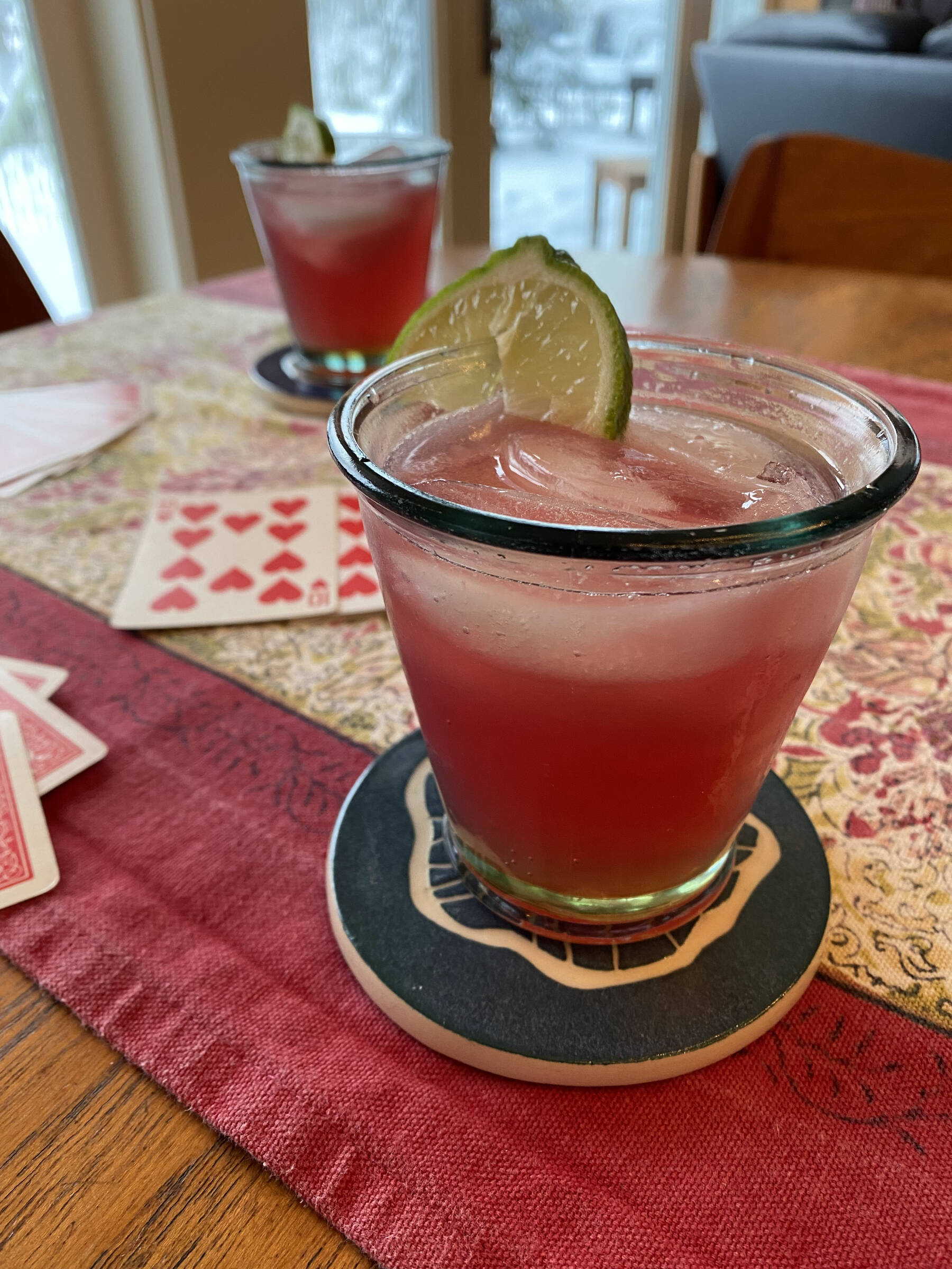 This virgin margarita made with blueberry flavored kombucha is perfect for sipping while playing cards. Photo by Tressa Dale/Peninsula Clarion
