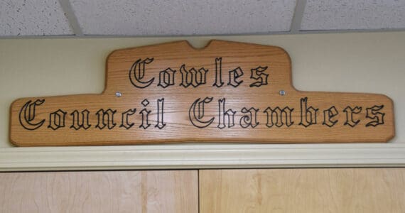 The Cowles Council Chambers are seen in Homer City Hall on Pioneer Avenue in April 2025 in Homer, Alaska. (Homer News file photo)