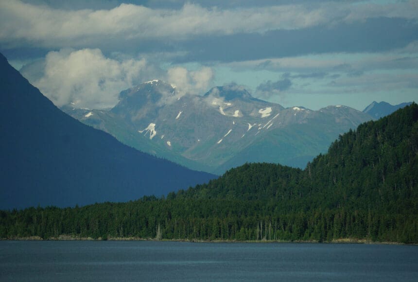 <p>The U.S. Forest Service Porcupine Campground offers gorgeous views of the Kenai Mountains and Turnagain Arm, as seen here on July 20, 2020, near Hope, Alaska. (Photo by Michael Armstrong/Homer News)</p>